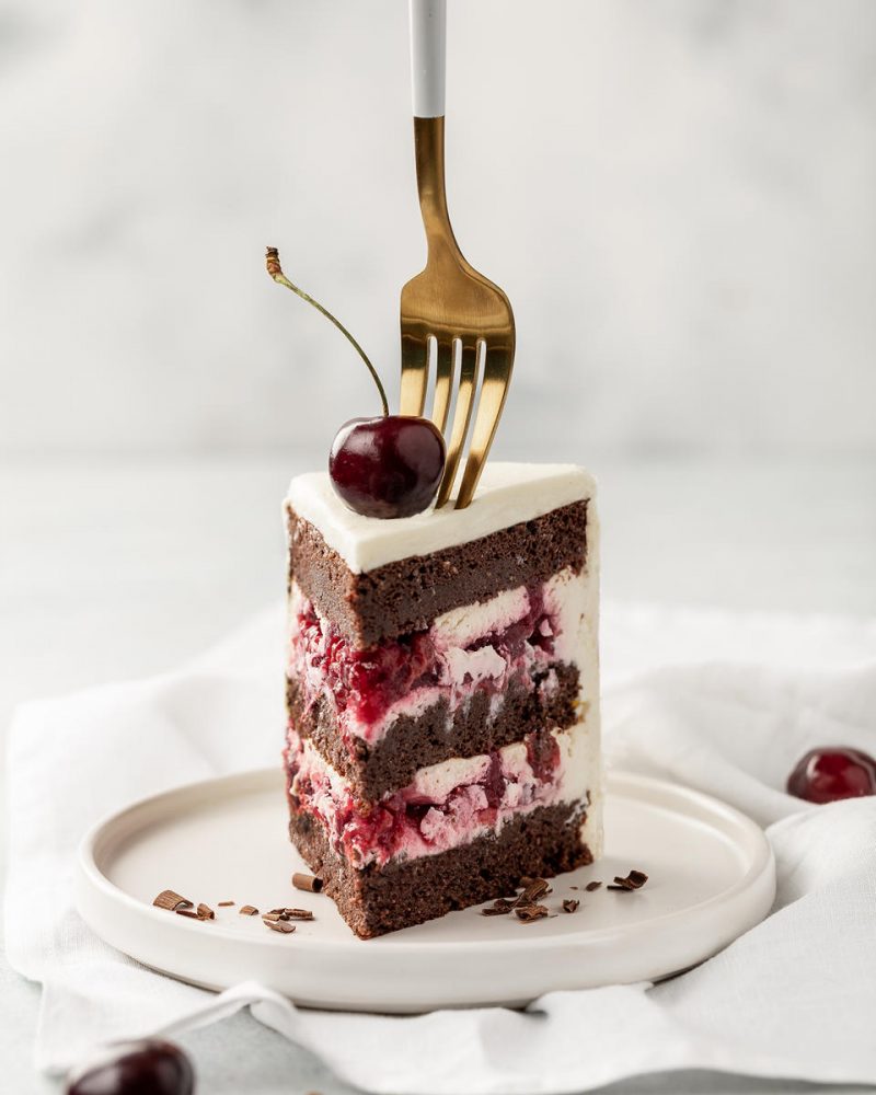 Cherry Cake with Fork