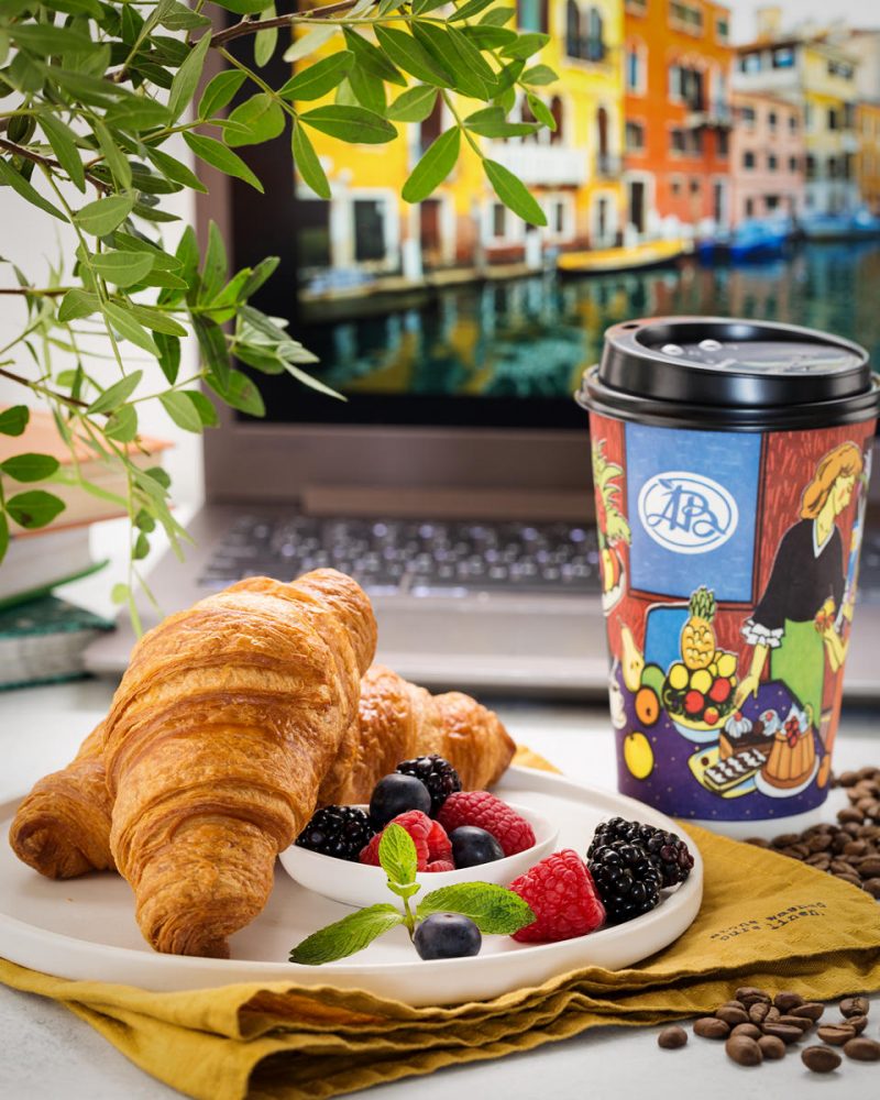 Croissants with Berries and Coffee